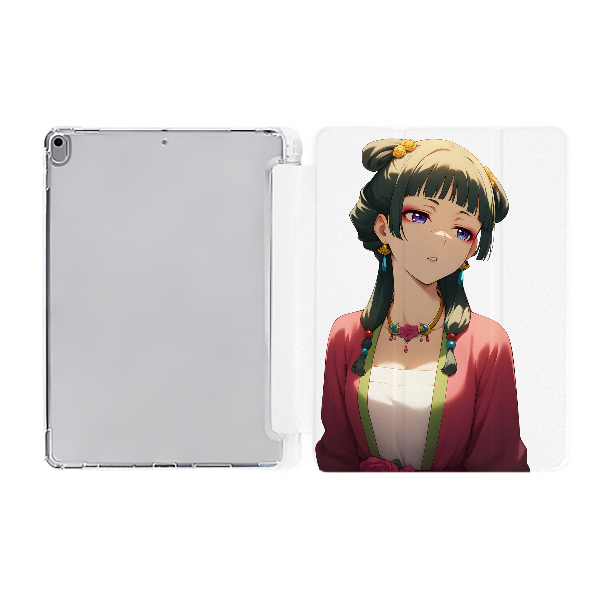 （画像用） 薬屋のひとりごと The Apothecary Diaries IPad ケース ペン収納付き 三つ折りスタンド PUレザー×シリコン 対応機種9.5/10.5/10.9インチ